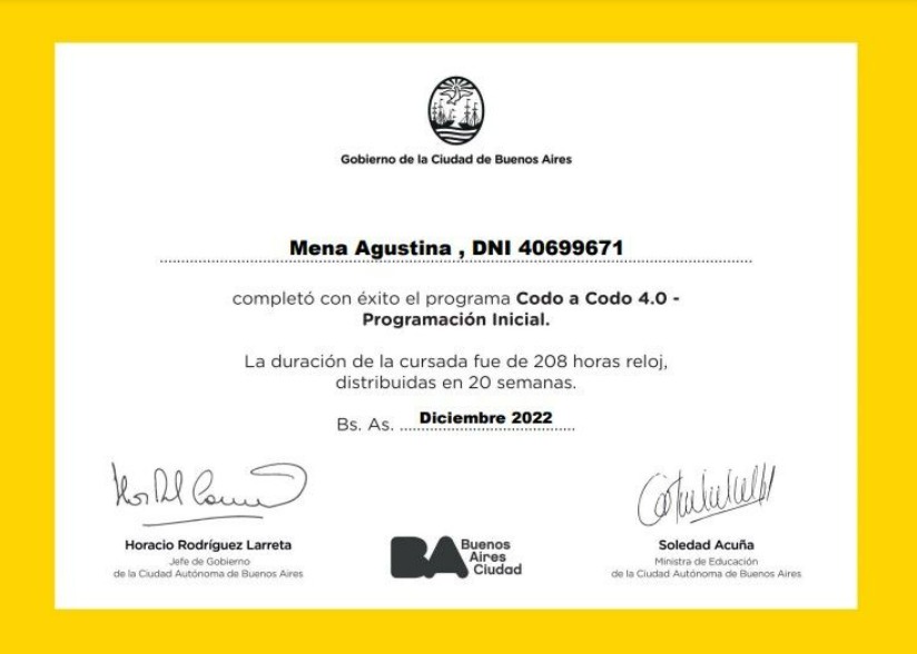 Certificado Codo a Codo